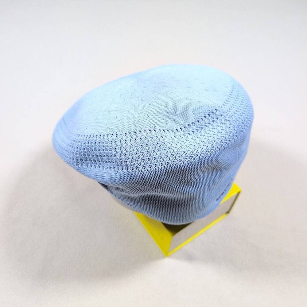Kangol Tropic 504 Ventair Mesh Flat Cap Beret Size M Light Blue Authentic